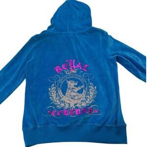 NWT Juicy Couture Women’s Small Blue Track Jacket Sweater Logo Vintage Y2K